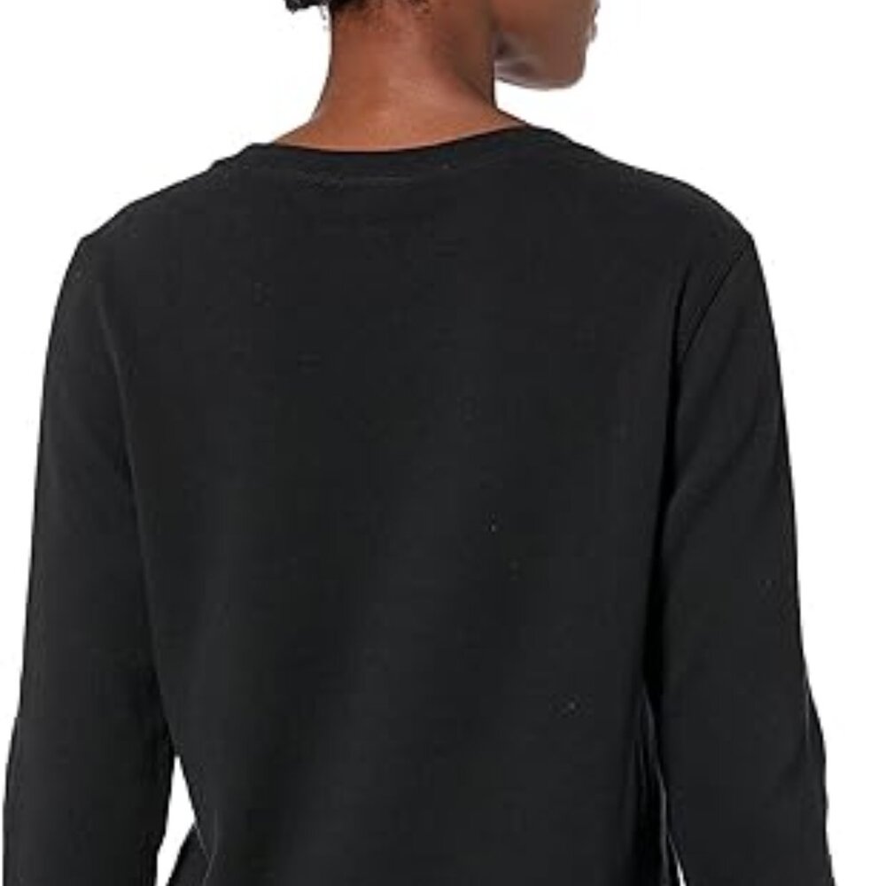 Amazon Essentials Women's Black French Terry Fleece Crewneck Sweatshirt Medium - Picture 3 of 10